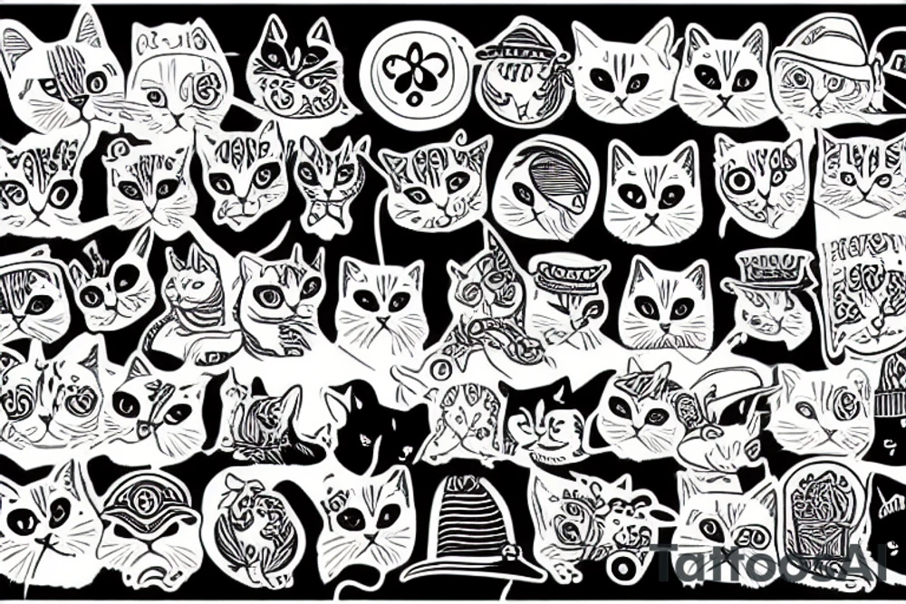 a cat with a hat tattoo idea