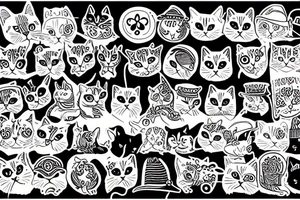 a cat with a hat tattoo idea