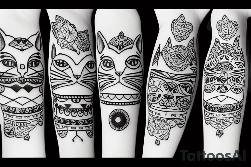 a cat with a hat tattoo idea
