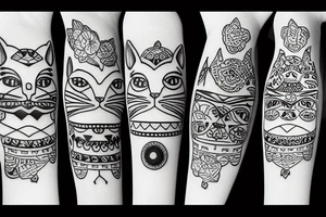 a cat with a hat tattoo idea