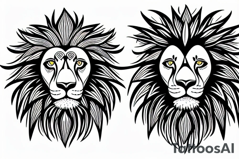 an aggressive lion tattoo idea