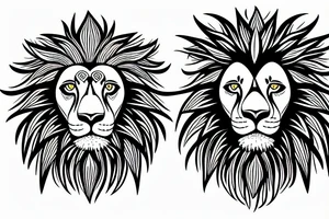 an aggressive lion tattoo idea