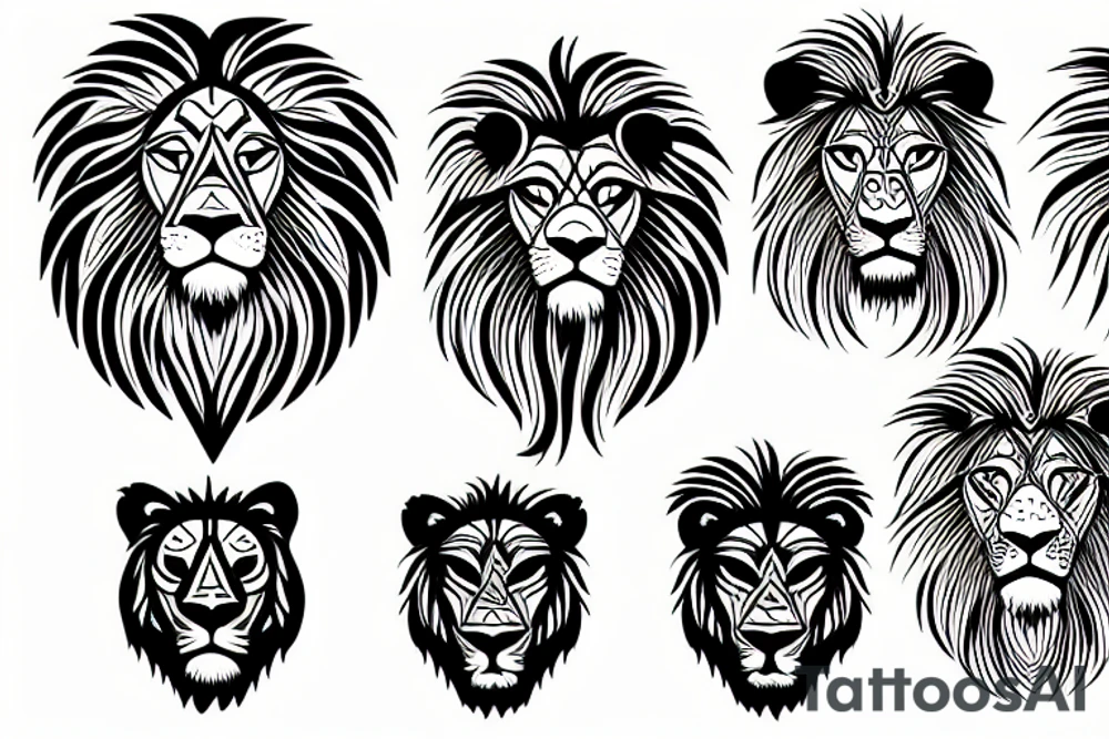 an aggressive lion tattoo idea