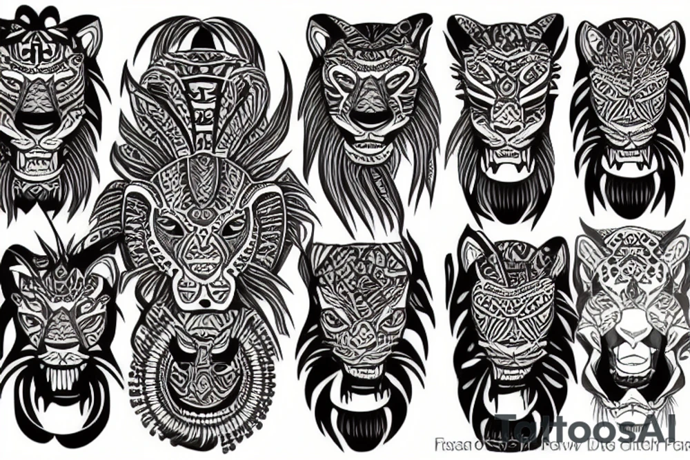 roaring lion tattoo idea