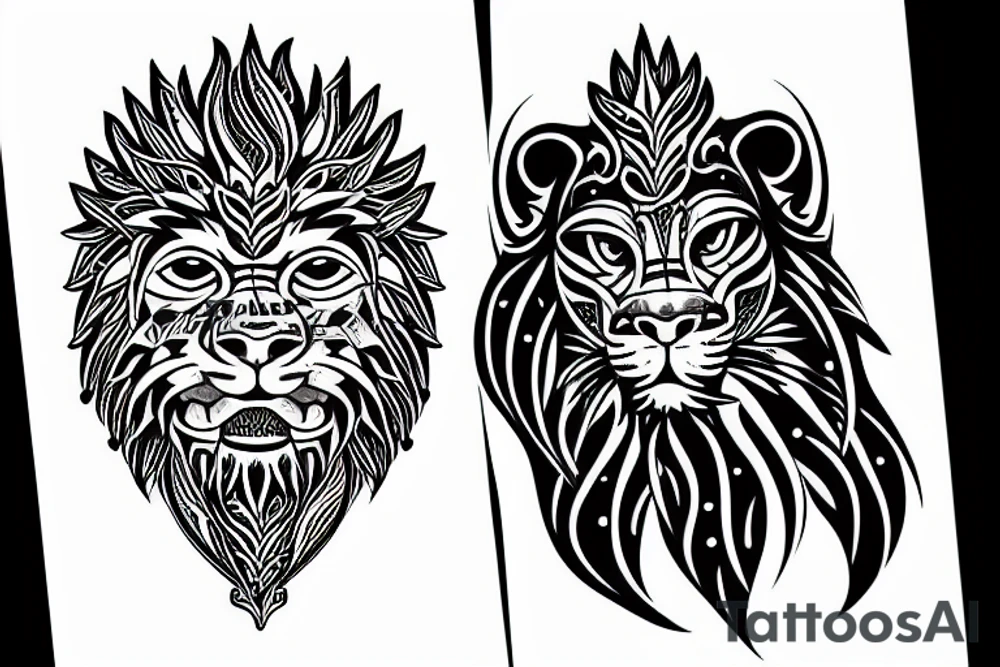 roaring lion tattoo idea