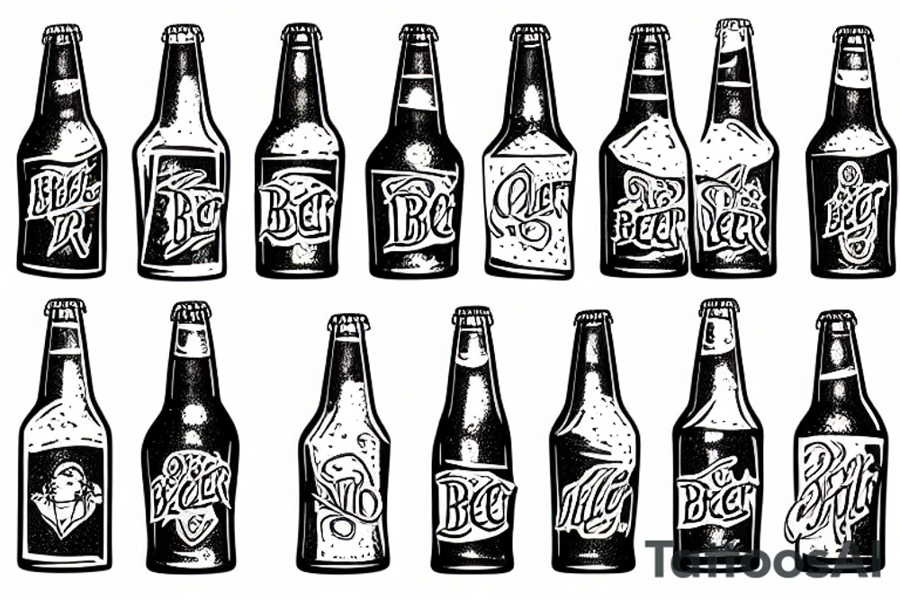 bottle of beer tattoo idea