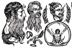 Greek God Prometheus holding a fire tattoo idea