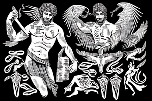 Greek God Prometheus holding a fire tattoo idea
