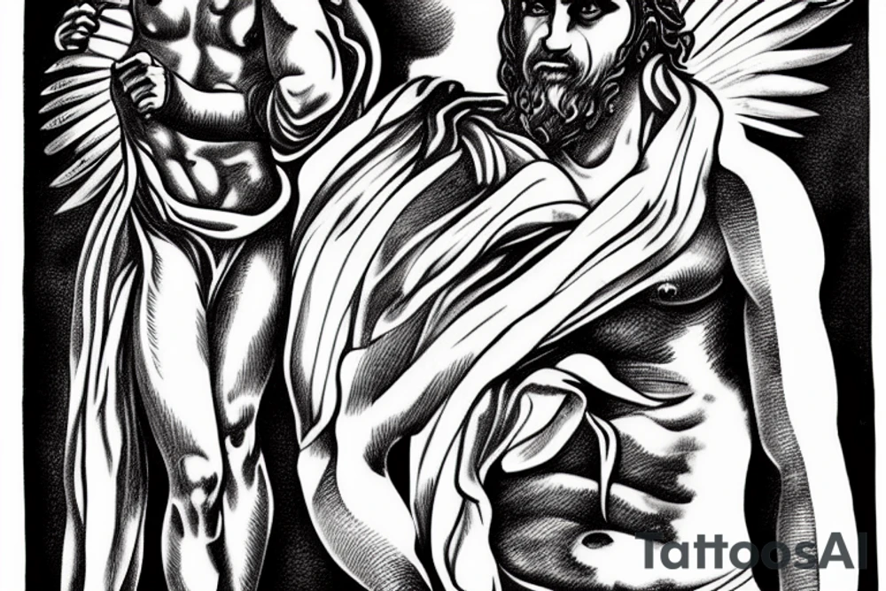 Greek God Prometheus breaking from his shackles tattoo idea