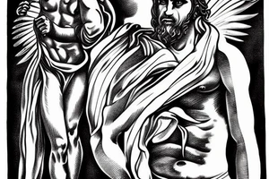 Greek God Prometheus breaking from his shackles tattoo idea