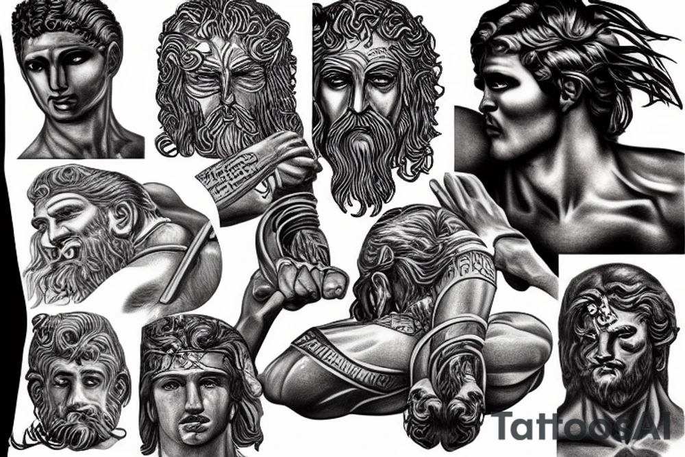 Greek God Prometheus breaking from his shackles tattoo idea Greek God Prometheus breaking from his shackles tattoo idea