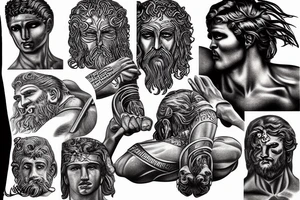 Greek God Prometheus breaking from his shackles tattoo idea