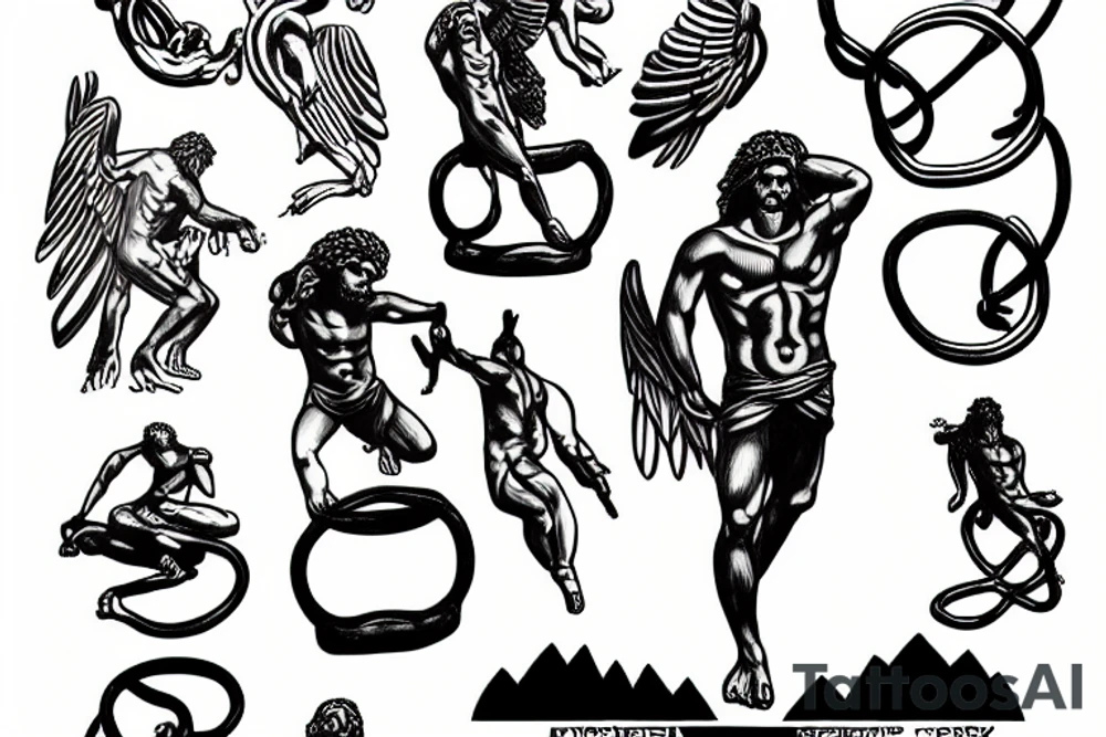 Greek God Prometheus breaking from his shackles tattoo idea