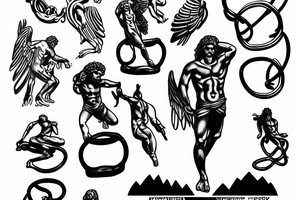 Greek God Prometheus breaking from his shackles tattoo idea