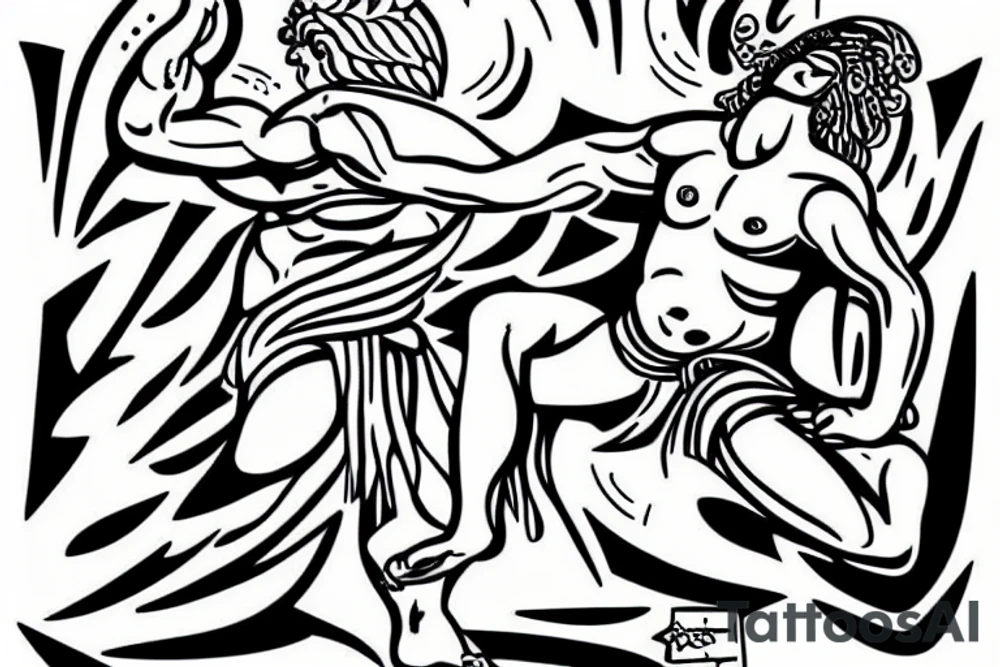Greek God Prometheus breaking from his shackles tattoo idea