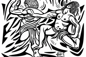 Greek God Prometheus breaking from his shackles tattoo idea