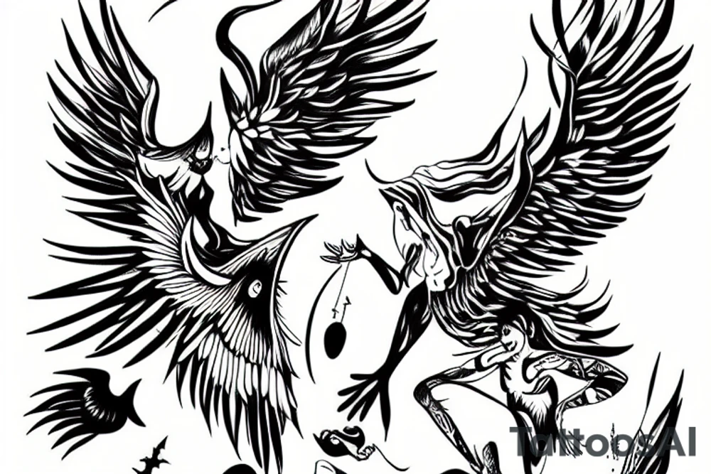 Lucifer falling down from heaven tattoo idea