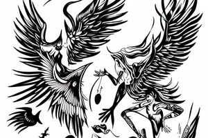 Lucifer falling down from heaven tattoo idea