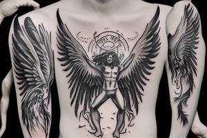 Lucifer falling down from heaven tattoo idea