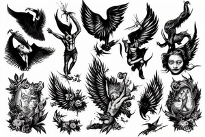 Lucifer falling down from heaven tattoo idea