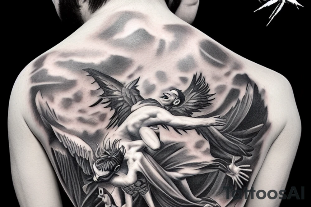 Lucifer falling down from heaven tattoo idea