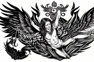 Lucifer falling down from heaven tattoo idea