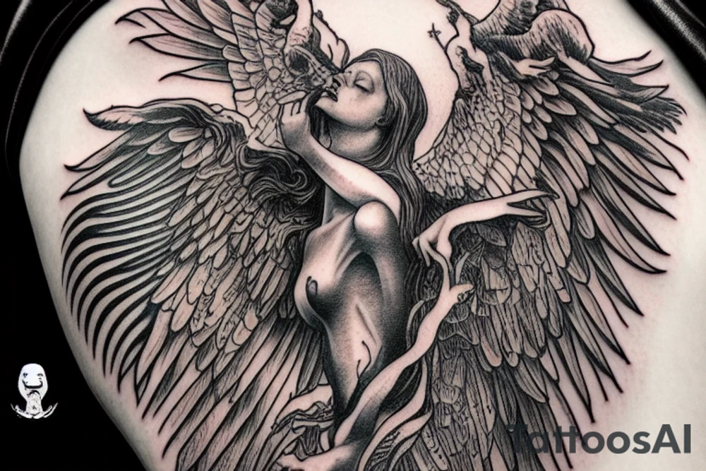 Lucifer falling down from heaven tattoo idea