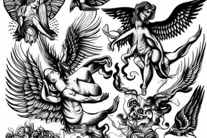Lucifer falling down from heaven tattoo idea