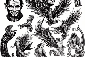 Lucifer falling down from heaven tattoo idea