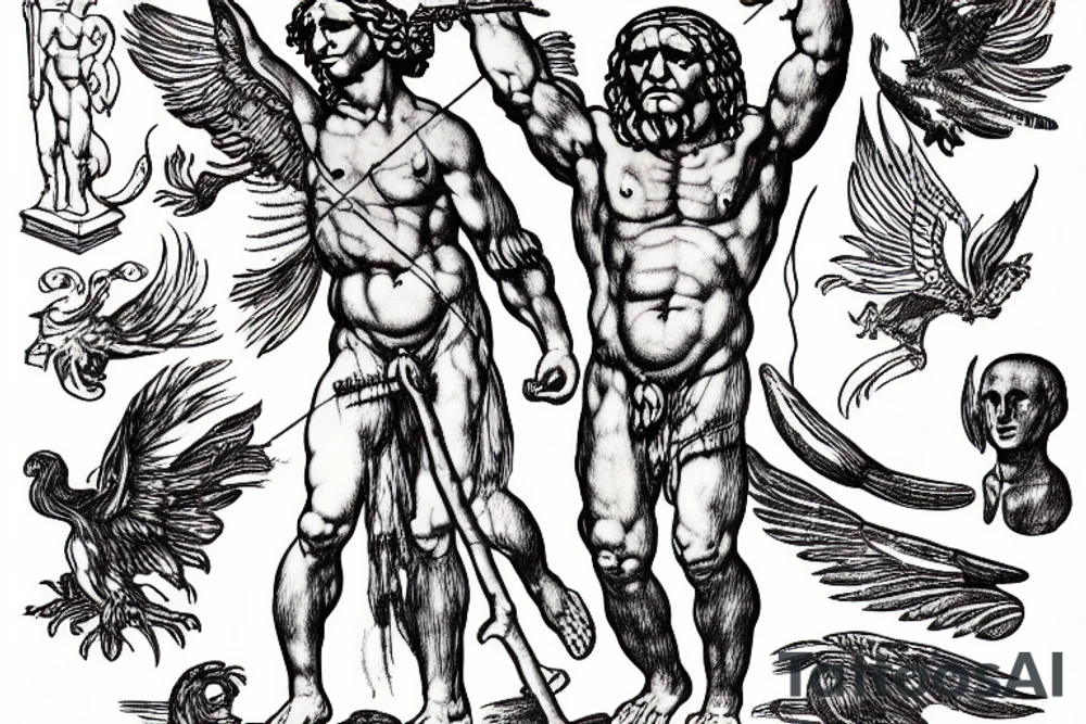 Prometheus holding a fire tattoo idea