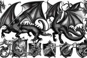 A medieval knight riding a dragon tattoo idea