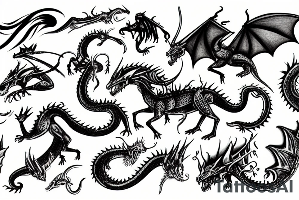 A medieval knight riding a dragon tattoo idea