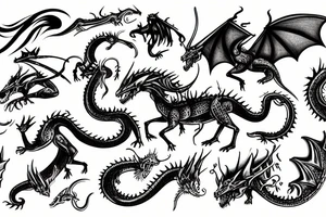 A medieval knight riding a dragon tattoo idea