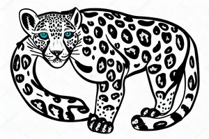 Snow leopard on a tree tattoo idea
