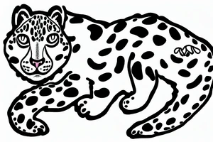 Snow leopard on a tree tattoo idea