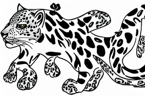 Snow leopard on a tree tattoo idea