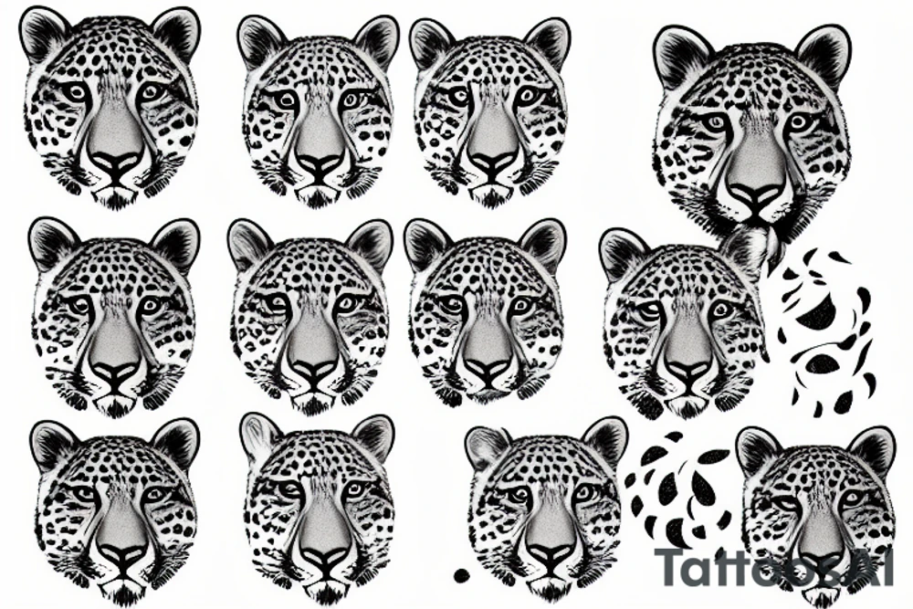 Sleeve. Snow leopard on a tree tattoo idea