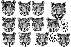 Sleeve. Snow leopard on a tree tattoo idea