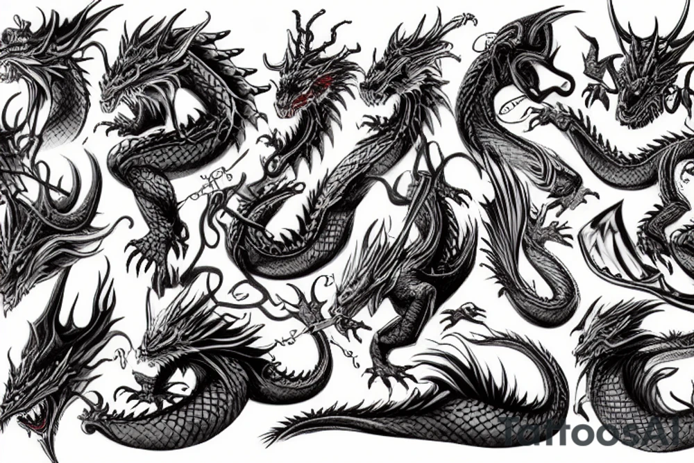Dragon  lord of the Ring style tattoo idea