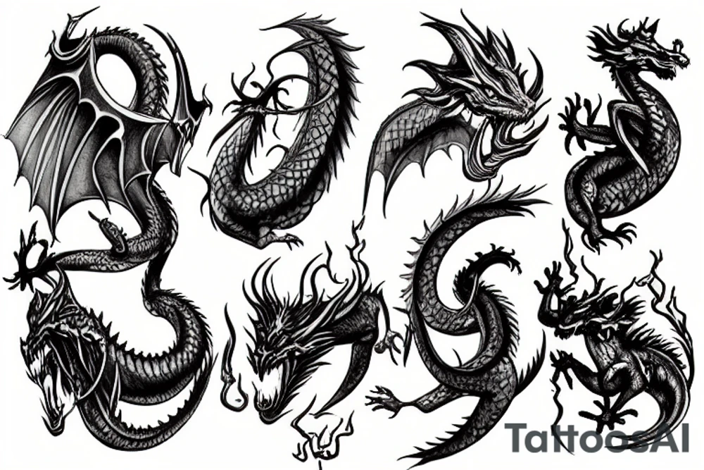 Dragon  lord of the Ring style tattoo idea