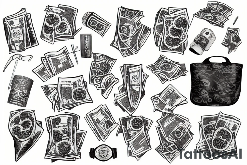 Money bag tattoo idea