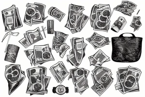Money bag tattoo idea