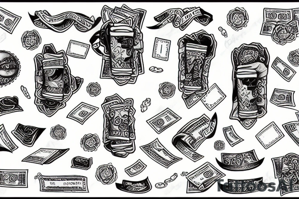 Money bag tattoo tattoo idea