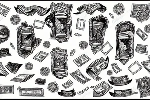 Money bag tattoo tattoo idea