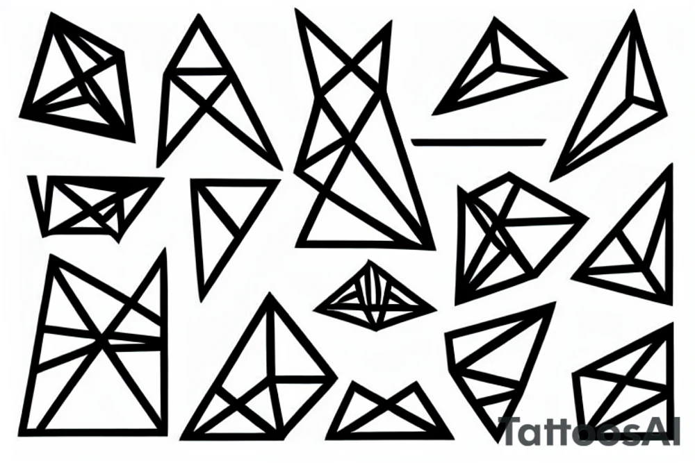 geometric triangles tattoo idea