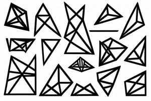 geometric triangles tattoo idea
