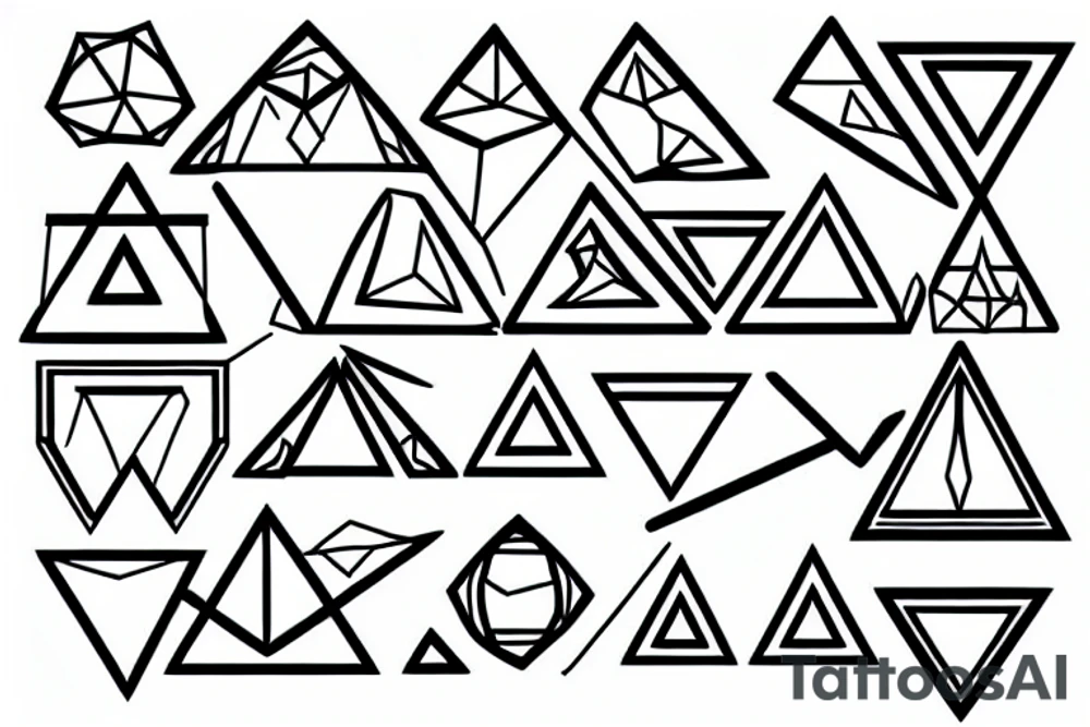geometric triangles tattoo idea