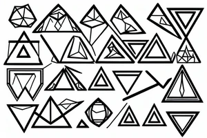 geometric triangles tattoo idea