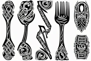 fork on a table tattoo idea