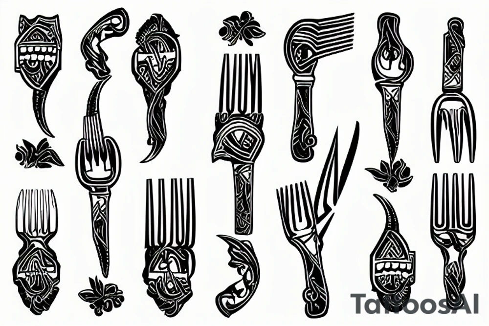 fork on a table tattoo idea